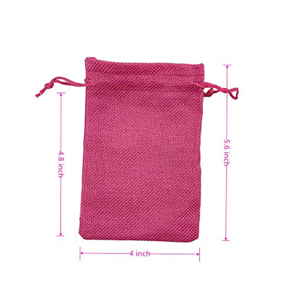 Pack of 25 Burlap Gift Bags with Drawstring Linen Jewelry Pouches Wedding Hessian Jute Bags for Birthday and Treat Pouches Party Wedding Favors Gift