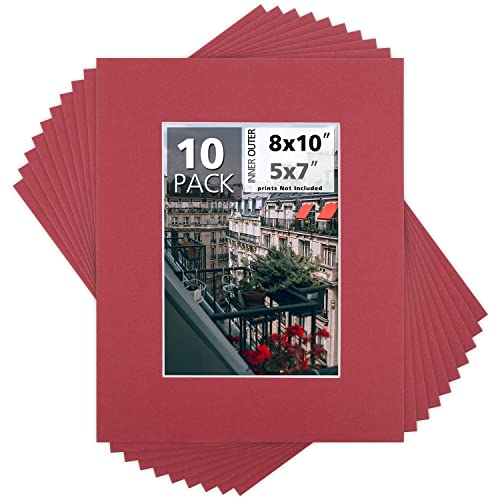 Mat Board Center 10 Pack 8x10 Photo Mats for 5x7 Picture
