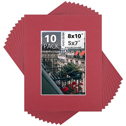 Mat Board Center 10 Pack 8x10 Photo Mats for 5x7 Picture