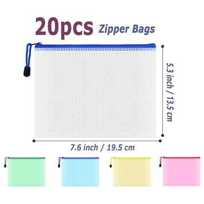 20pcs Mesh Zipper Pouch Bags (20 Count)
