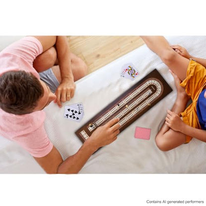 Wooden Cribbage Board Game Set with Magnetic Lock