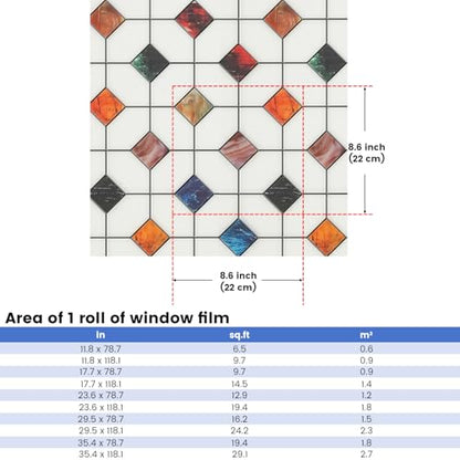 Window Privacy Film Frosted Glass Static Cling 11.8in X 118.1in
