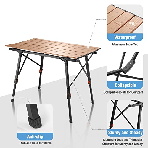 Portable Camping Table with Adjustable Legs