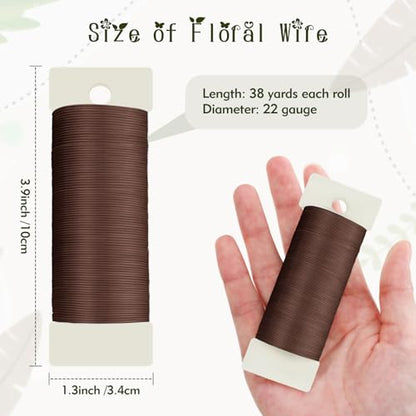 Floral Wire 38 Yards 114 Ft 22 Gauge Metal Wire for Crafts (114 Foot)