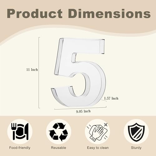 11" Clear Acrylic Letter & Number Charcuterie Tray