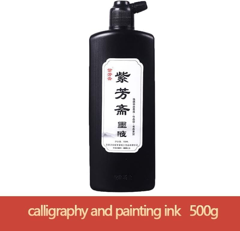 Sumi Ink, Chinese Calligraphy Ink, Liquid Black Carbon Ink, Manga Ink (500ml (17oz), Black) - Crafty Corner