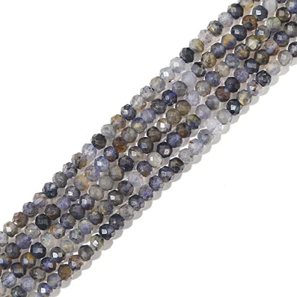 Natural Black QuartzRutilated Beads 4x2mm 120pcs Faceted Rondelle Loose Semi Gemstone Beads for Jewelry Making Design (120 Count)
