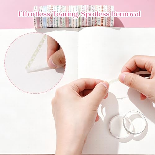 30 Rolls Pastel Floral Washi Tape Set (30 Count)