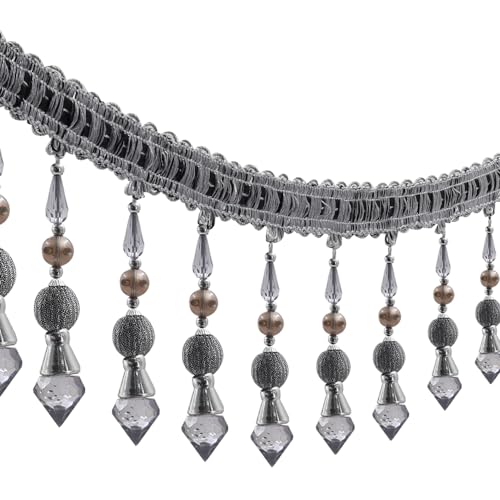 3yards Beading Fringe Trimming Long Beads Tassel Curtain Trim Ribbon Trim for Cover Edge Decorative