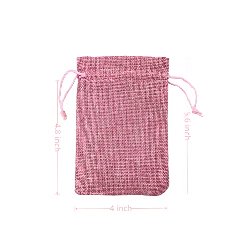 Pack of 25 Burlap Gift Bags with Drawstring Linen Jewelry Pouches Wedding Hessian Jute Bags for Birthday and Treat Pouches Party Wedding Favors Gift