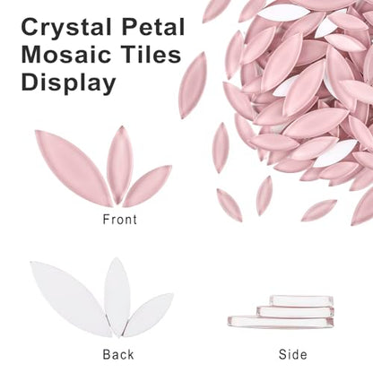 Pink Leaf Mosaic Tiles for Crafts Bulk