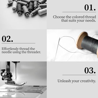 2 Colors Serger Sewing Thread and Tape Measure