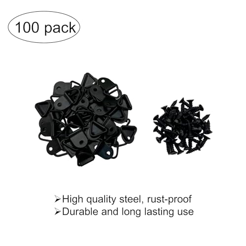 100 Pack Small Metal Triangle Ring Picture Hangers (100 Count)