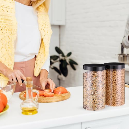12 Pack 32 oz Plastic Container Jars with Lids Round Clear Travel Cosmetic Container Slime Jars for Toiletries (12 Count)