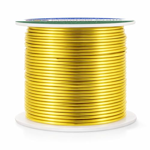 16 Gauge Light Gold Tone Anodized Aluminum Craft Wire 100 FT (100 Foot)
