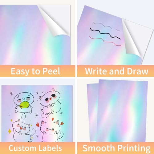 50 Sheets Holographic Sticker Paper