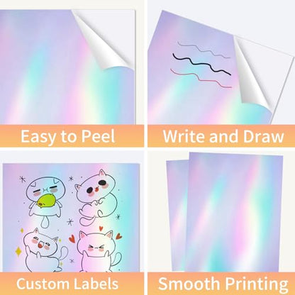 50 Sheets Holographic Sticker Paper