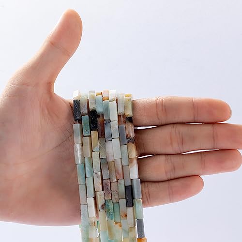 Natural Amazonite Rectangle Tube Beads 4x13mm 38cm (28 Count)