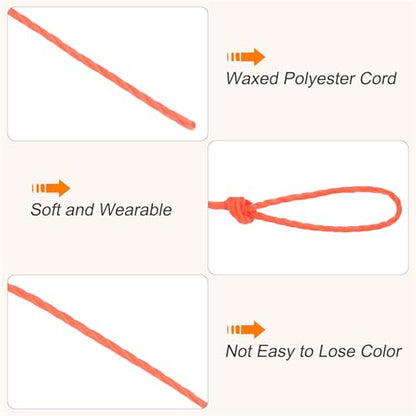Waxed Cord 0.45mm Waxed Thread 87 Yard Wax String Leather Cord for Bracelet Making