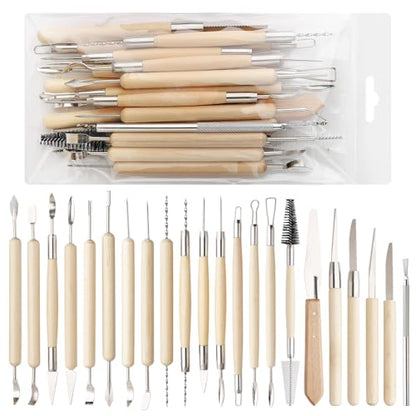 22PCS Wooden Pottery Sculpting Tools