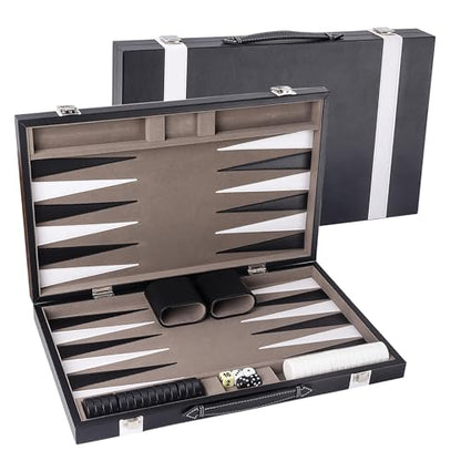 GSE Premium Leather Backgammon Board Game Set