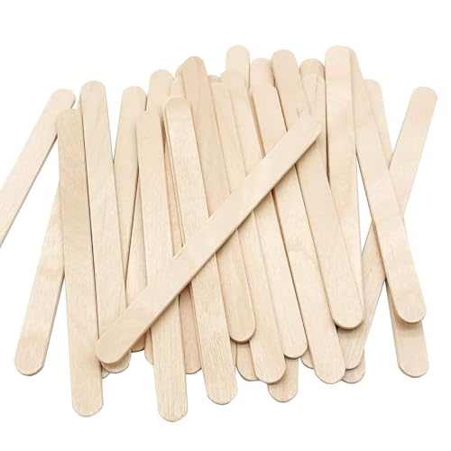 50PCS DIY Craft Sticks Ice Cream Sticks Natural Wooden Ice Cream Sticks 4.5 inches Long Snack Sticks Ice Cream Sticks Popsicle Sticks for Dessert Making Classroom Projects (50 Count)