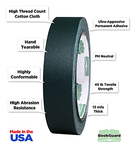 1 Inch Green Book Repair Cloth Tape 15 Yard Roll
