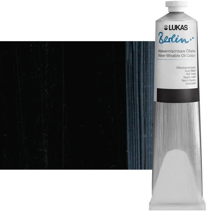 Berlin Pro Artists Water Mixable Oil Paint 200 ml Tube Ivory Black (6.7628 Fl Oz)