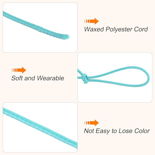 Waxed Cord 2.5mm Waxed Polyester Cord 87 Yard Wax String for Bracelet Making