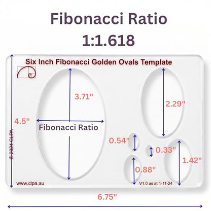 Fibonacci 6" Oval Drawing Template