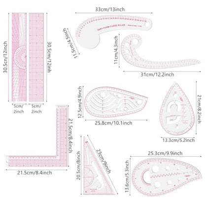 Clear Metric Sewing Rulers