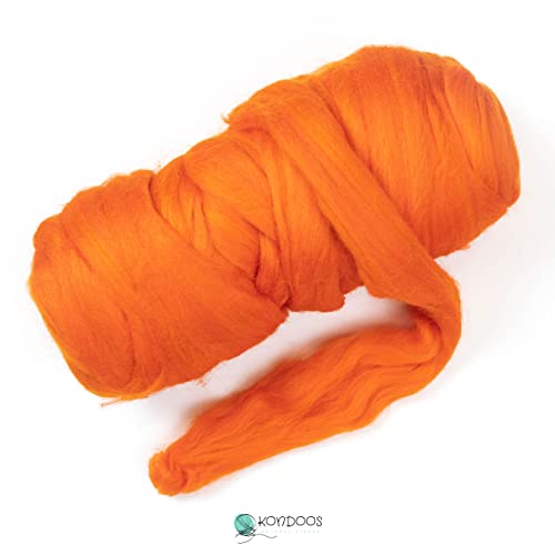 Colored Natural Wool roving Chunky Thick 1 lb. Best Wool for Needle Felting (16 Ounce)