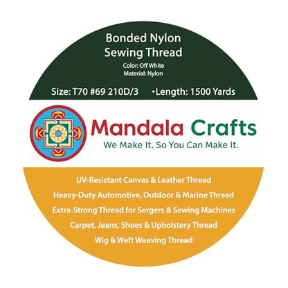 Size 69 210D T70 Off White Combo Bonded Nylon Thread 6000YDs (18000 Foot)