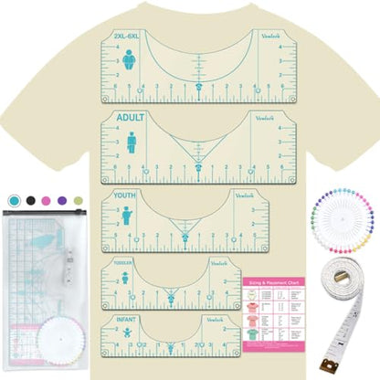 T Shirt Alignment Ruler for Vinyl Placement and Heat Press Designs