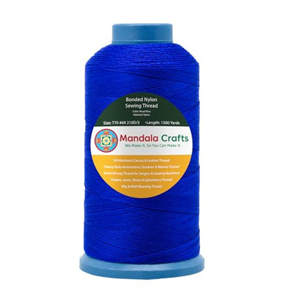 Size 69 210D T70 Royal Blue Bonded Nylon Thread (4500 Foot)