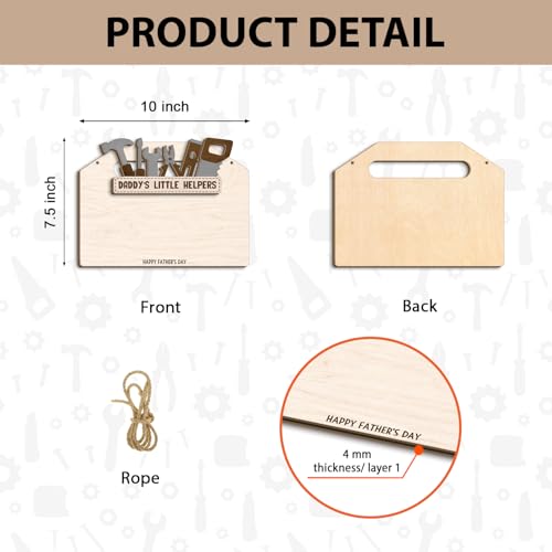 DIY Daddy's Little Helpers Tool Box Craft Plaque Baby Handprint Gifts for Mechanic Dad