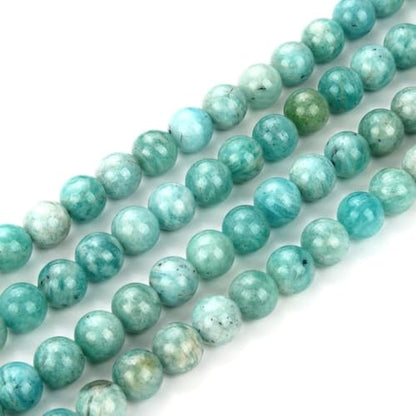 70pcs Adabele Natural Brazil Blue Amazonite Gemstone 10mm Round Beads (74 Count)