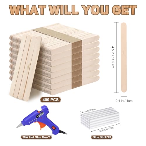 400PCS Craft Popsicle Sticks Kits (400 Count)