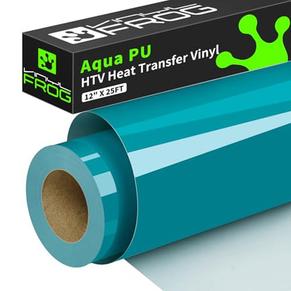 Aqua Heat Transfer Vinyl Rolls 12" x25ft Teal Iron on Vinyl