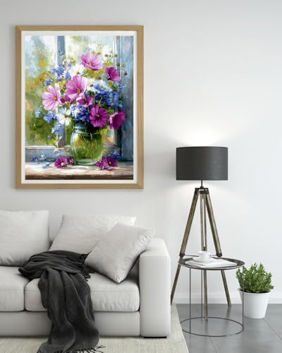 14 ct Counted Cross Stitch Kits for Adults Flowers Cross Stitch Patterns Stamped Printed Cross Stitch Kits