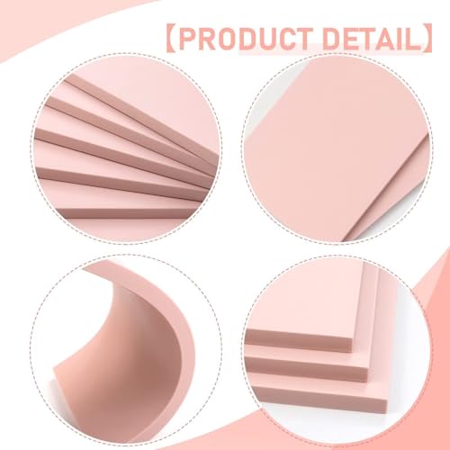 6 Pack 4"x6" Pale Pink Rubber Stamp Carving Blocks Rubber Carved Brick for Stamp Soft Rubber Crafts and DIY Craft Project (6 Count)