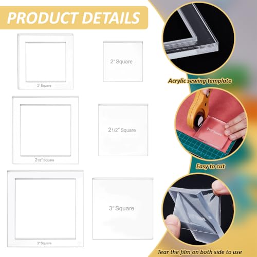 16 Sizes Square Quilting Template (16 Count)