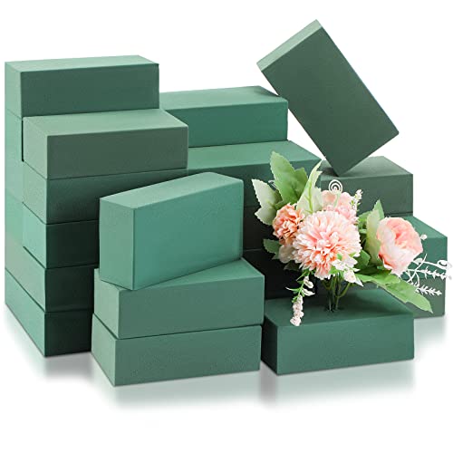 30 Pcs Floral Flower Foam Blocks Green Wet & Dry Plant Foam Brick for Fresh & Artificial Flower Arrangement Florist Supplies for DIY Arts Crafts Weddings Decorations