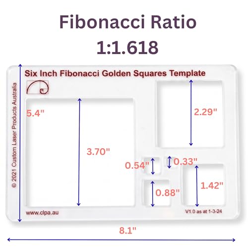 Fibonacci 6" Square Drawing Template