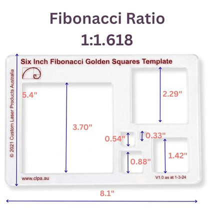 Fibonacci 6" Square Drawing Template
