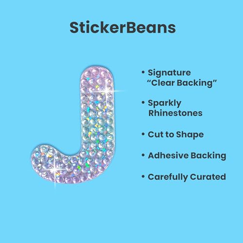 Sparkly Rhinestone Alphabet Letter Sticker J