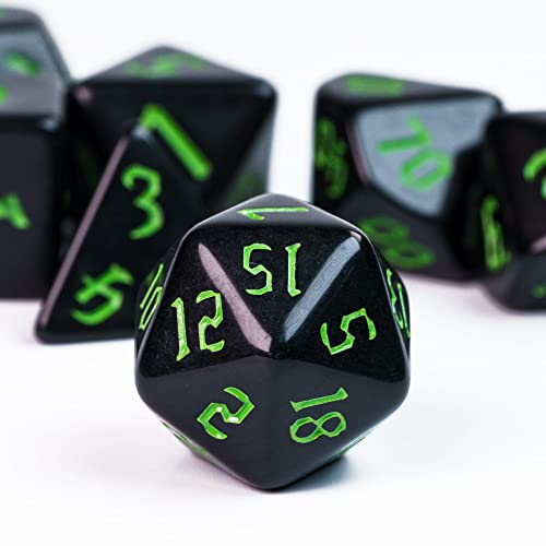 DND Dice Set D&D Polyhedral Dice with Leather Dice Bag (7 Count)
