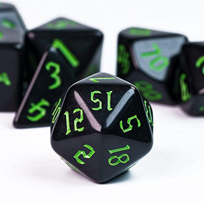 DND Dice Set D&D Polyhedral Dice with Leather Dice Bag (7 Count)