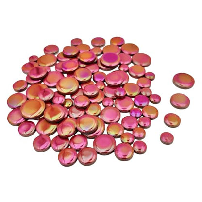 200g Iridescent Round Mosaic Tiles for Crafts Bulk (90 Count)