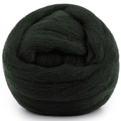 1.76oz Dark Green Natural Wool Roving